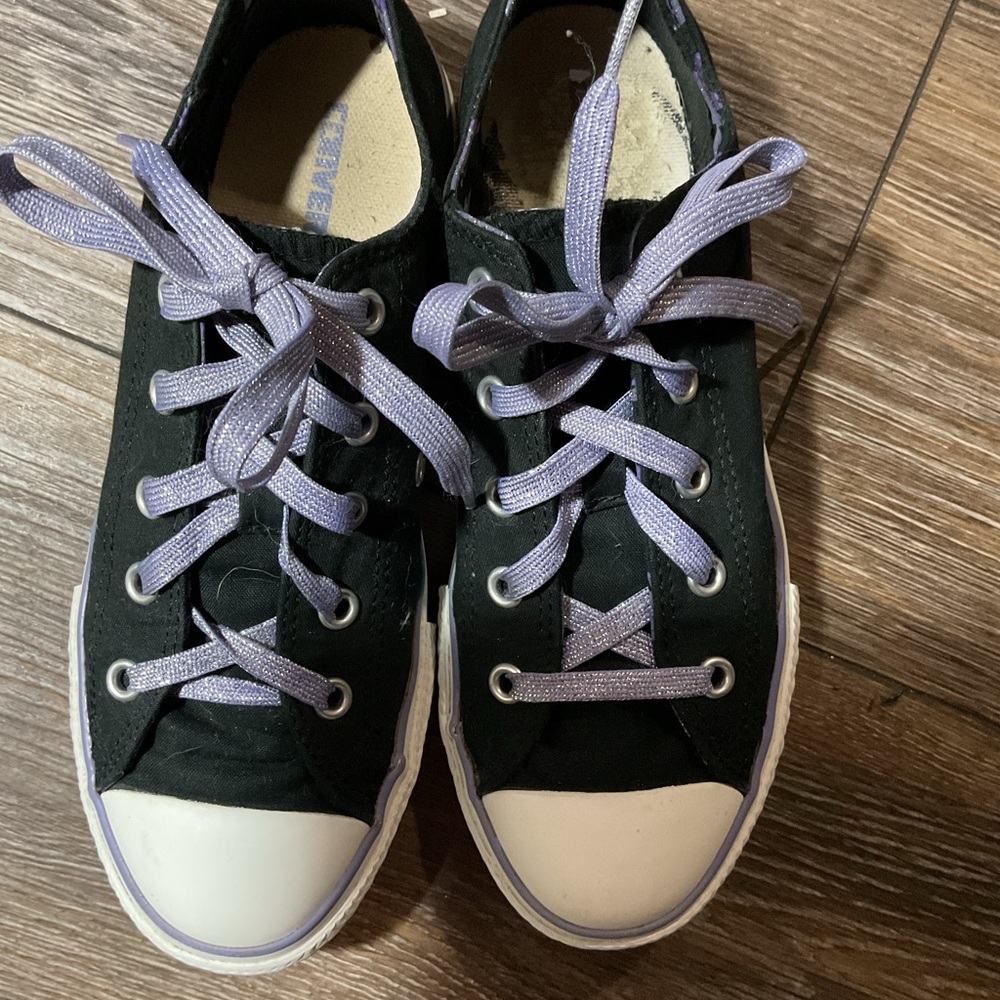 Kids Black and Purple Sneakers